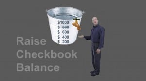 Here's another tip: raise your minimum checkbook balance.